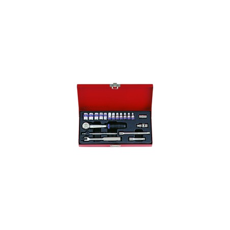 KING TONY  : Coffret de douilles métriques et accessoires 1/4" - 19 pièces