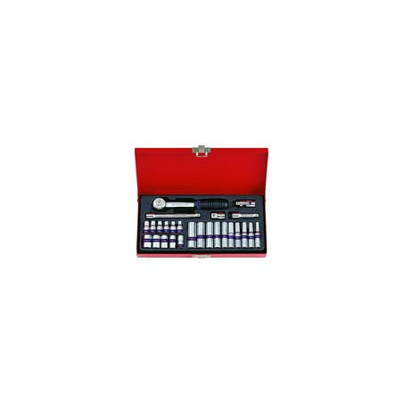 KING TONY  : Coffret de douilles métriques et accessoires 1/4" - 26 pièces