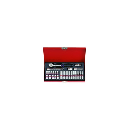 KING TONY  : Coffret de douilles pouces et accessoires 1/4" - 26 pièces