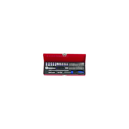 KING TONY  : Coffret de douilles métriques et accessoires 1/4" - 45 pièces