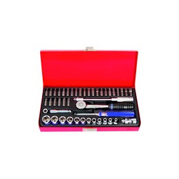 Coffret de douilles métriques et accessoires 1/4" - 45 pièces