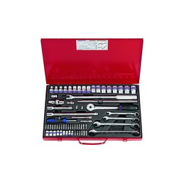 Coffret de douilles 1/4" et 1/2" métriques avec accessoires - 68 piè