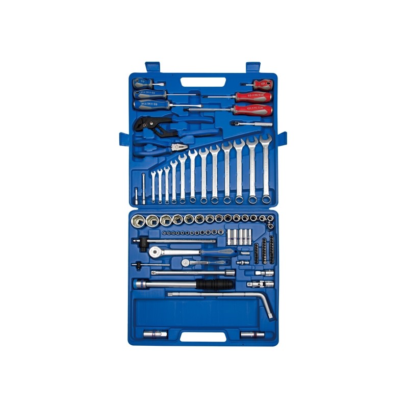 Coffret de douilles 1/4" et 1/2" métriques avec accessoires - 97 piè Coffret de douilles 1/4" et 1/2" métriques avec accessoires - 97 piè