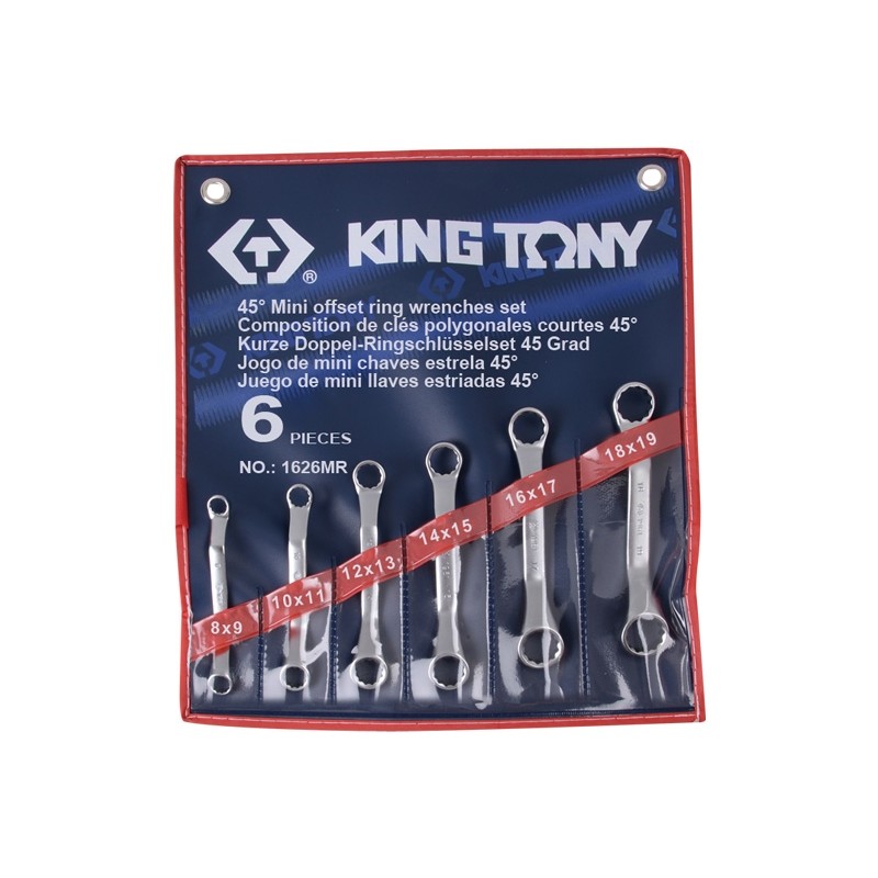 KING TONY  : Composition de clés polygonales courtes - 6 pièces