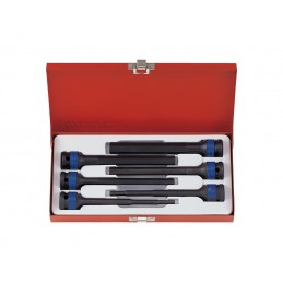 KING TONY  : Coffret de douilles 1/2" longues 6 pans à choc - 6 pièces