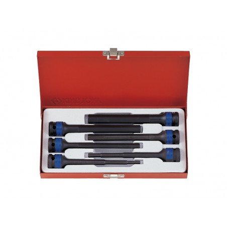 KING TONY  : Coffret de douilles 1/2" longues 6 pans à choc - 6 pièces