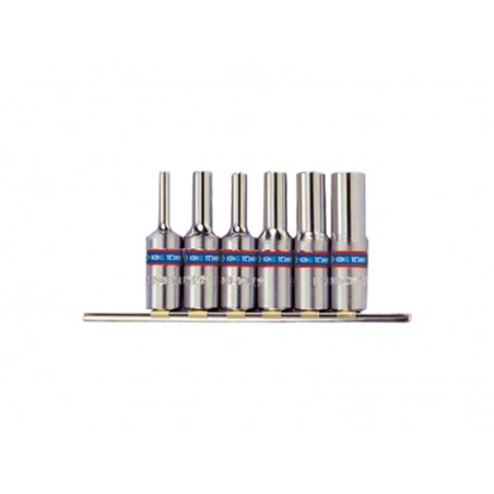 KING TONY  : Jeu de douilles 3/8" TORX sur rail - 6 pièces
