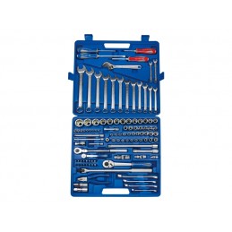 KING TONY  : Coffret de douilles 1/4". 3/8" et 1/2" métriques avec accessoires -