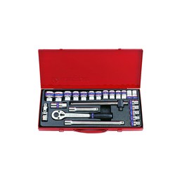 KING TONY  : Coffret de douilles métriques et accessoires 1/2" - 24 pièces