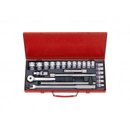 Coffret de douilles métriques et accessoires 1/2" - 24 pièces