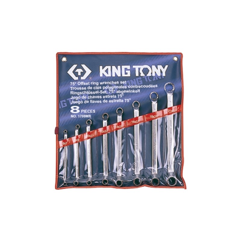 KING TONY  : Trousse de clés polygonales contrecoudées métriques - 8 pièces