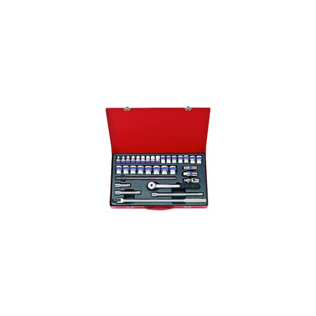 KING TONY  : Coffret de douilles métriques et accessoires 1/2" - 33 pièces
