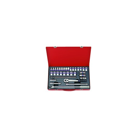 KING TONY  : Coffret de douilles métriques et accessoires 1/2" - 33 pièces
