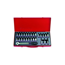 Coffret de douilles 1/2 TORX. 6 Pans et XZN avec accessoires - 27