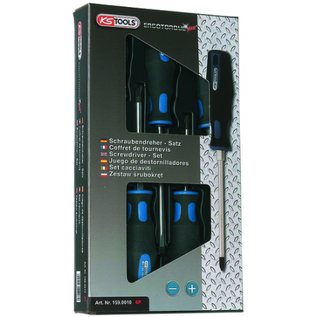 KSTOOLS  : Tournevis Ergotorque+ plats ph.  (boite de 6 pièces)