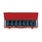 Coffret de douilles longues 3/4" à choc métriques - 8 pièces