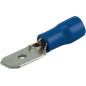 Cosses plates mâles 6.3mm bleu (boite de 20)