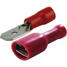 Assortiment de cosse plate mâle / femelle isolée 4.8mm rouge (boite de 20)