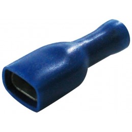 : Cosses plates femelles isolees 6.3mm bleu (boite de 15)