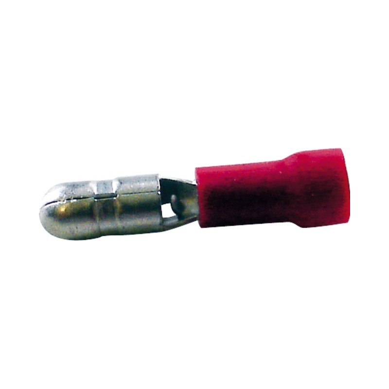 Cosses rondes diamètre 4mm mâle rouge (boite de 21)
