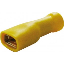 : Cosses plates femelles isolées 6.3mm jaune (boite de 13)