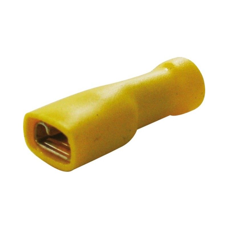 : Cosses plates femelles isolées 6.3mm jaune (boite de 13)