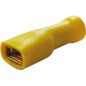 Cosses plates femelles isolées 6.3mm jaune (boite de 13)