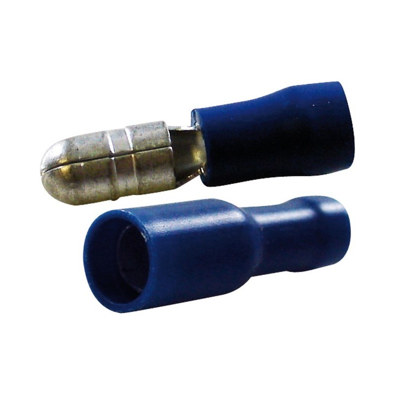 Cosses rondes diamètre 5mm mâle-femelle bleu (boite de 18)