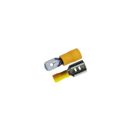 : Assortiment de cosse plate mâle / femelle 6.3mm jaune (boite de 18)