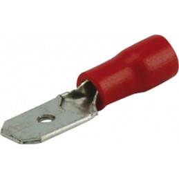 Cosses plates mâle 4.8mm rouge (boite de 20)