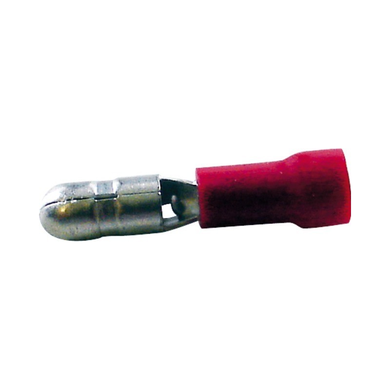 Cosses rondes diamètre 4mm mâle rouge (boite de 21) Cosses rondes diamètre 4mm mâle rouge (boite de 21)