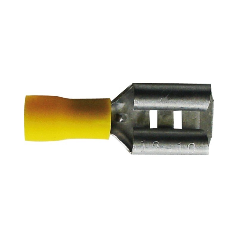 Cosses plates femelles 9.5mm jaune (boite de 10)
