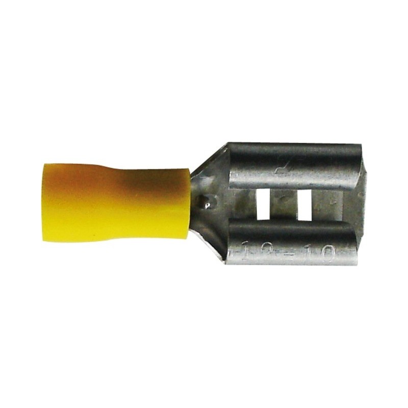 Cosses plates femelles 6.3mm jaune (boite de 17) Cosses plates femelles 6.3mm jaune (boite de 17)
