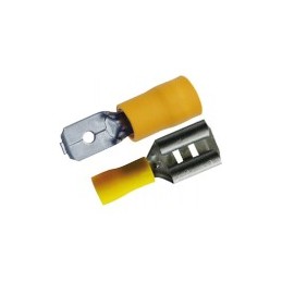 : Assortiment de cosse plate mâle / femelle jaune (boite de 18)