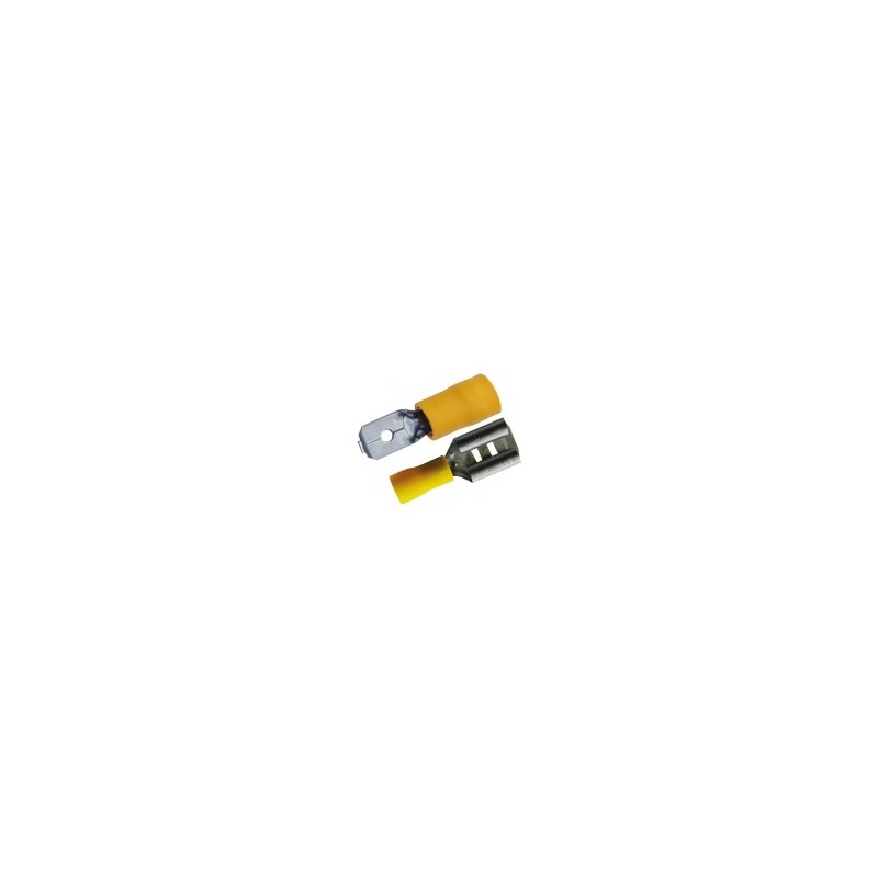 : Assortiment de cosse plate mâle / femelle jaune (boite de 18) : Assortiment de cosse plate mâle / femelle jaune (boite de 18)