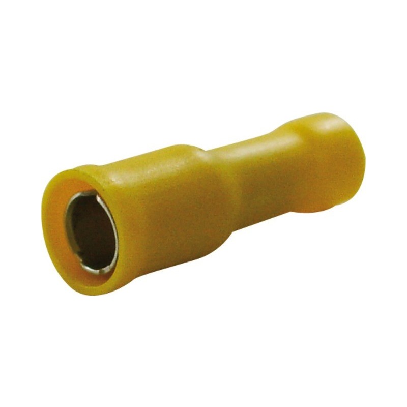 Cosses rondes diamètre 5mm femelle jaune (boite de 14) Cosses rondes diamètre 5mm femelle jaune (boite de 14)