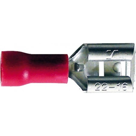 SELEC'XION PRO  : Sachet 100 cosses plates 6.3mm femelle rouge