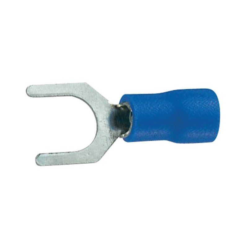 Sachet 100 cosses ouverte pour vis M 6mm bleu Sachet 100 cosses ouverte pour vis M 6mm bleu