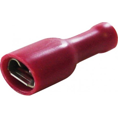SELEC'XION PRO  : Sachet 100 cosses plates 4.8mm femelle isolées rouge