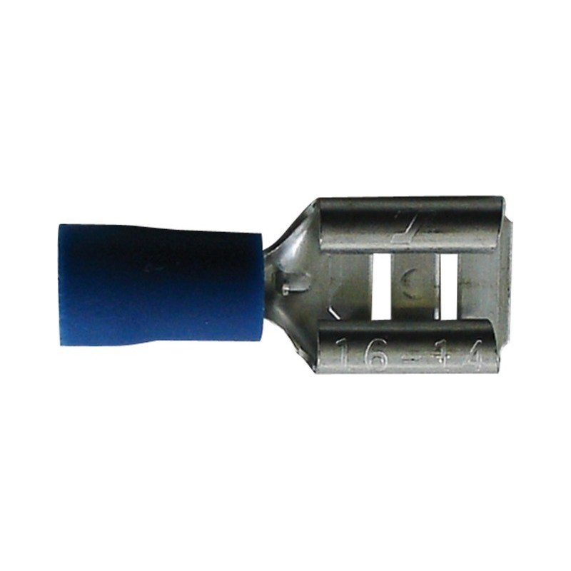 SELEC'XION PRO  : Cosse plate femelle retractable 6.35mm bleu (sac de 50)