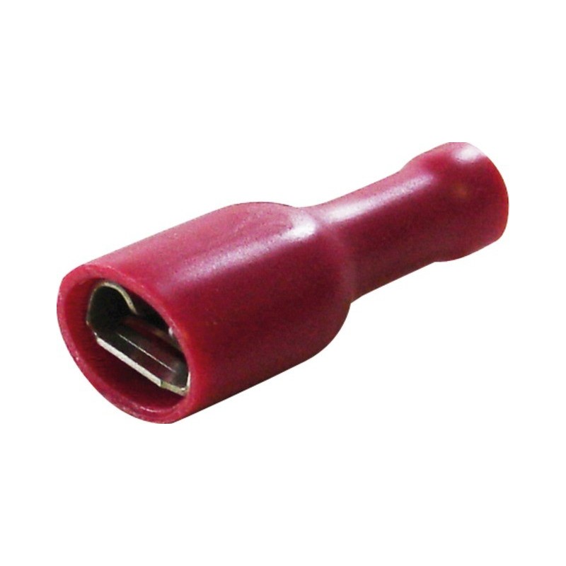 SELEC'XION PRO  : Cosse plate femelle thermoretractable 6.35mm rouge isolée (sac de 50)