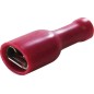 Cosse plate femelle thermoretractable 6.35mm rouge isolée (sac de 50)