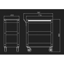 KING TONY  : Chariot d'atelier 3 étages 874411B KingTony