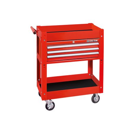 Chariot d'atelier 2 étages avec coffre 3 tiroirs 874413B KingTony