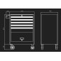 Servante d'atelier Pro KT - 5 tiroirs avec soute 874325B Servante d'atelier Pro KT - 5 tiroirs avec soute 874325B