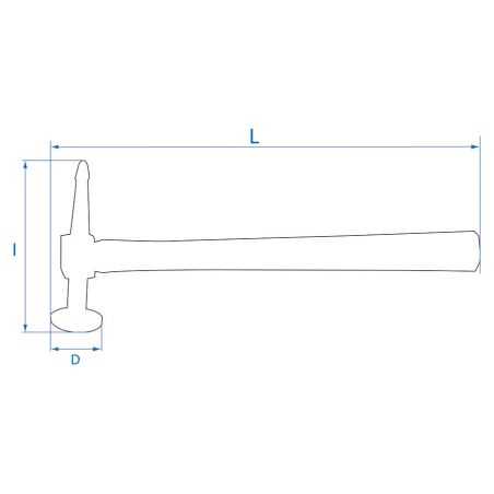 Marteau de formage Tête ronde plate - 9CF130
