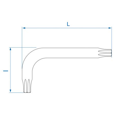 Clé mâle coudée TORX longue 1123R