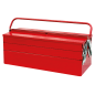 Caisse à outils métallique - 5 compartiments sans outils Caisse à outils métallique - 5 compartiments sans outils