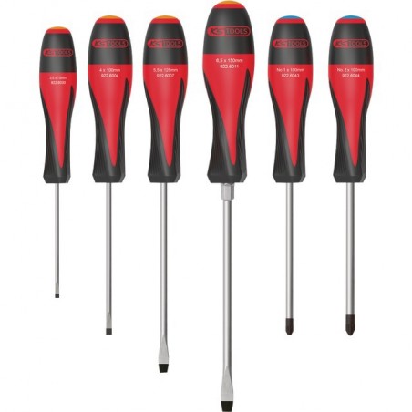 Tournevis Ergotorque+ plats pz.  (boite de 6 pièces)
