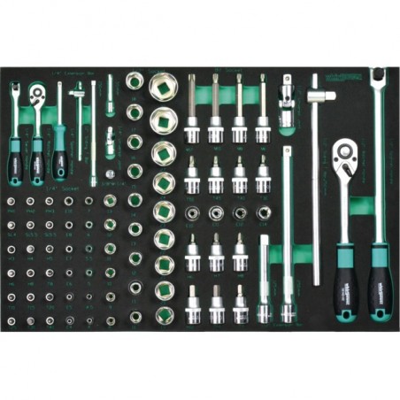 : MODULE DE DOUILLES ET ACCESSOIRES 1/4" ET 1/2"  DE 86 PIECES P